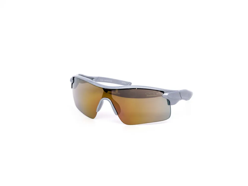 12-Pack Kids Shield Wraparound Burnt Mirror Performance Sunglasses