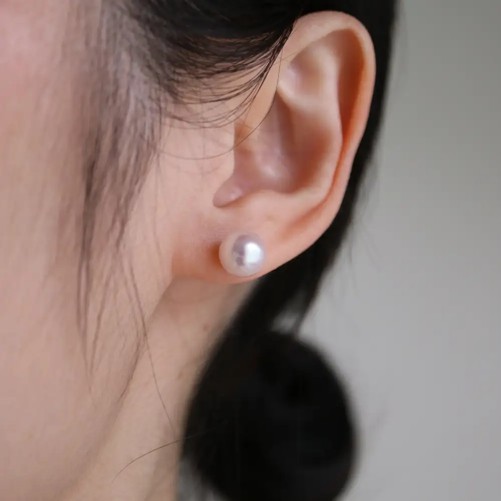 Sculptural Pierced Or Clip-On Pearl Stud Earrings