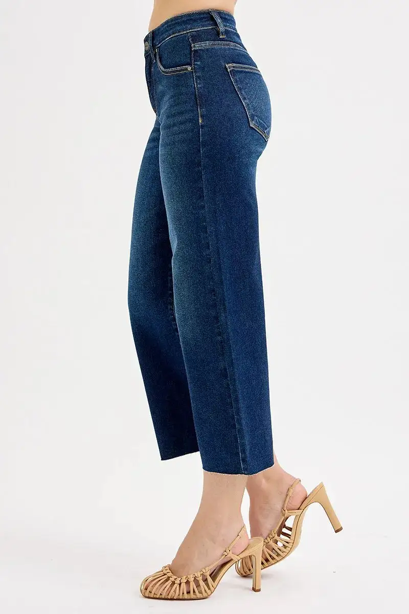 Versatile High Rise Wide Leg Jeans