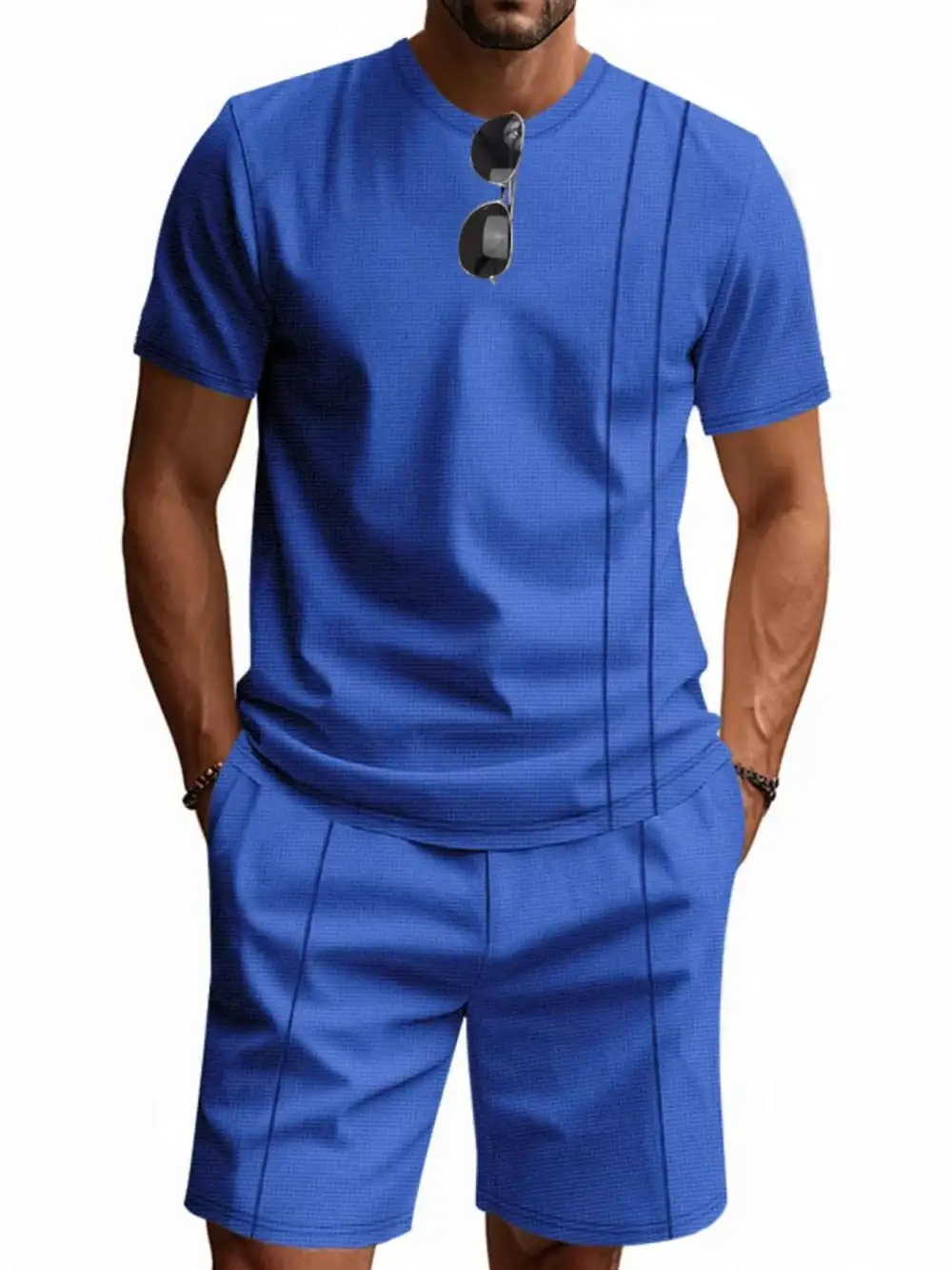 Relaxed Round Neck Short Sleeve Top and Shorts Set