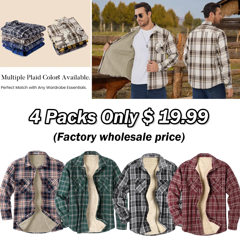 Men’s Sherpa Lined Flannel Shirt Jacket – Warm. Rugged. Ready for Anything.