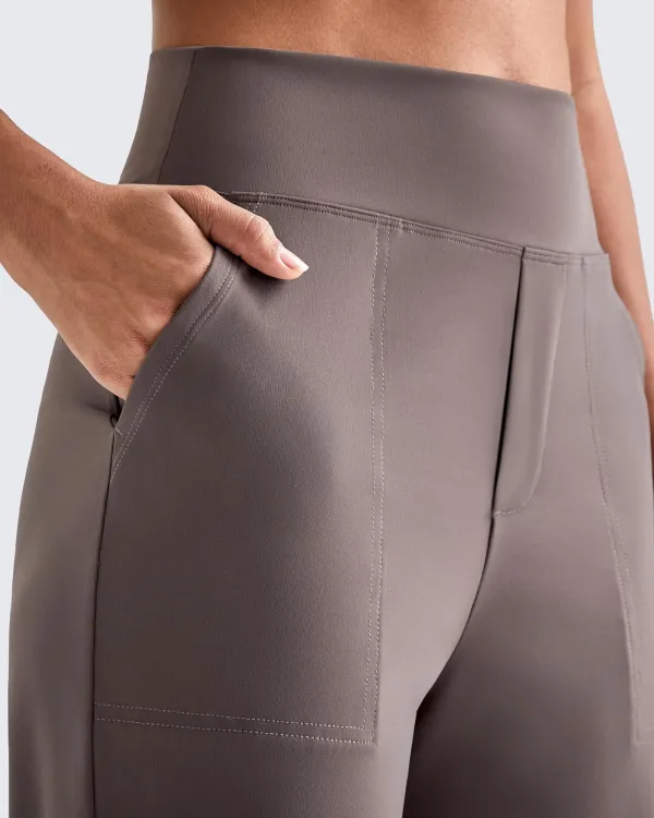 Women's High Elasticity Midrise Straight Leg Pants - Ivory