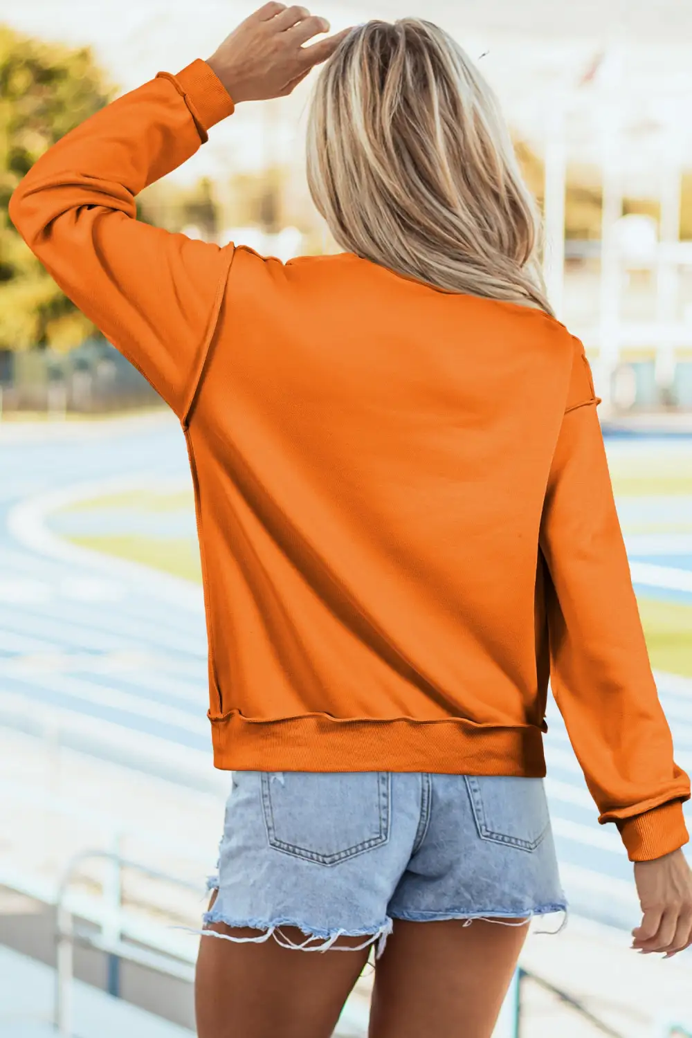 Laid Back Relaxed Drop Shoulder Mock Neck Sweatshirt