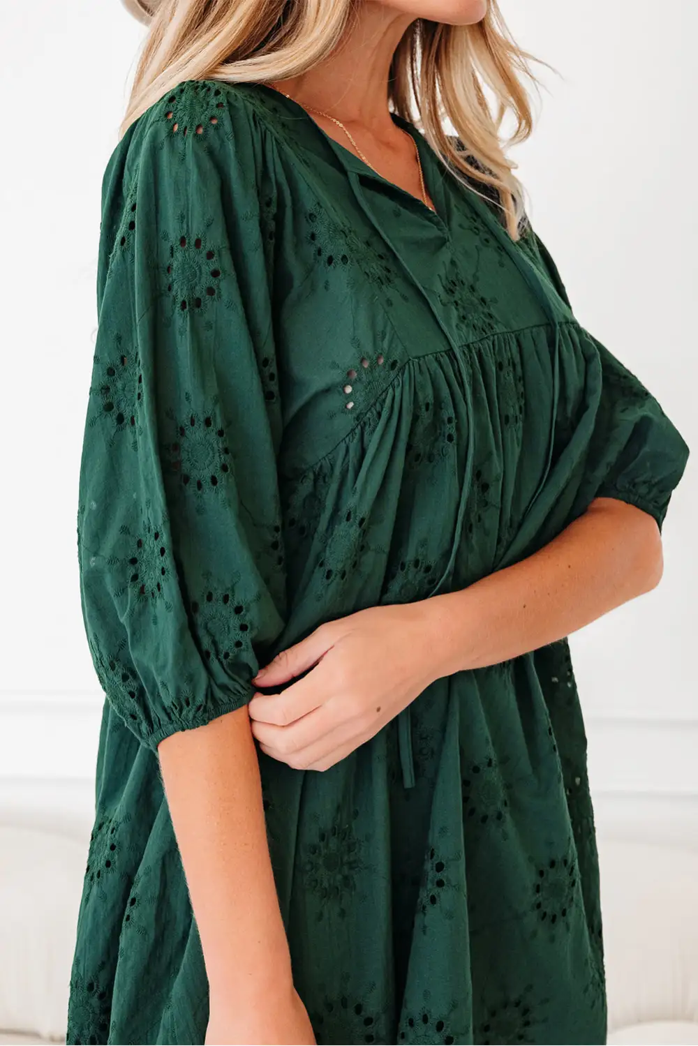 Wearable Cut Embroidered Eyelet Mini Dress