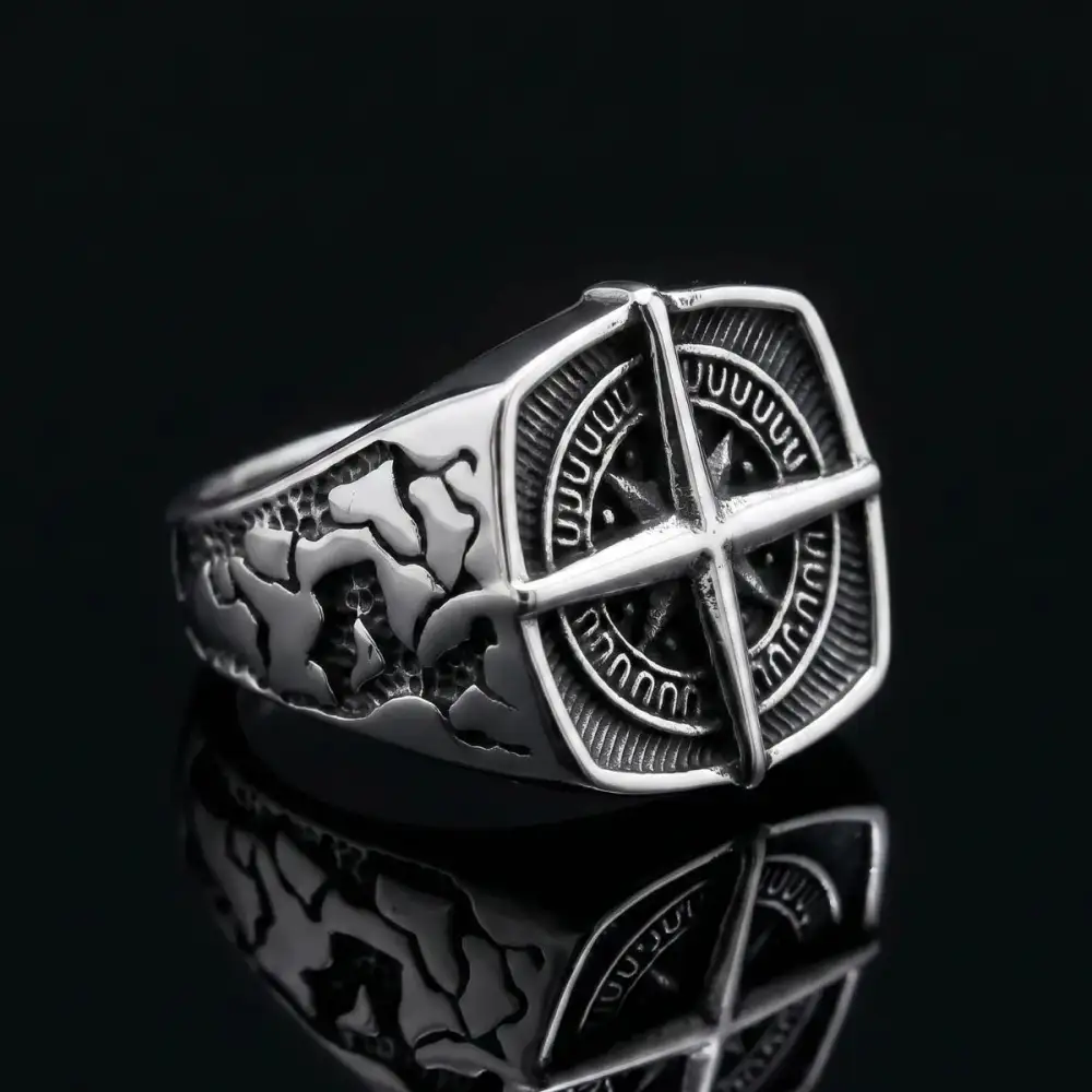Men's Square Compass Ring