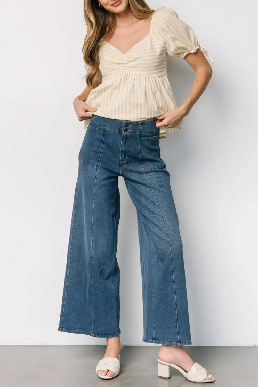 Classic Basic Retro Loose Denim Pants
