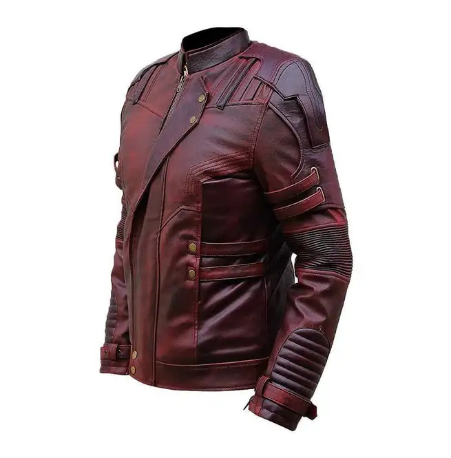 Contemporary Leather Biker Motorcycle Jacket