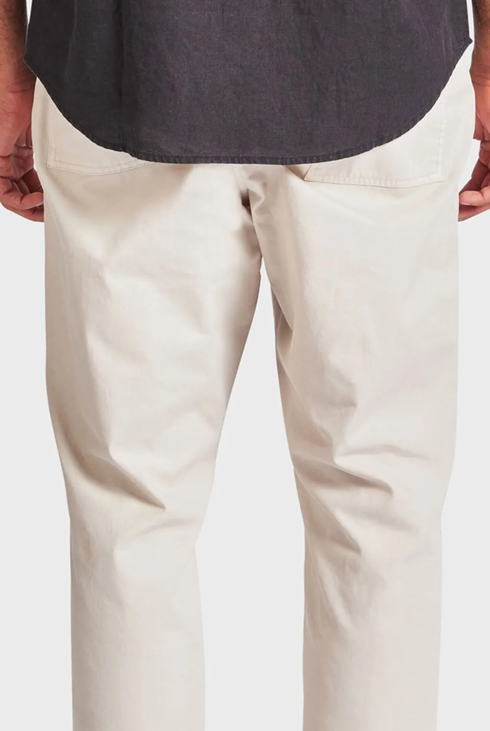 Ice Grey Elastic Waist Slim Chino Pant