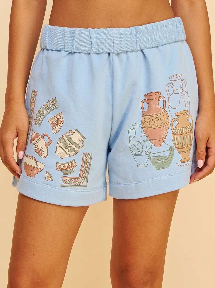 Women's Ancient Greek Pottery Art Printed Shorts