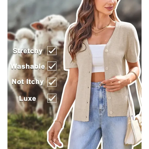 Womens Wool Blended Cropped Cardigan Sweater