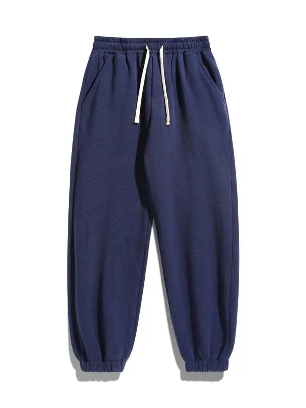 Men's Regular Fit Solid Drawstring Waist Sweatpants, Casual Pocket Design Pants for Fall & Winter, Men's Trousers for Daily Wear, Athleisure Pants