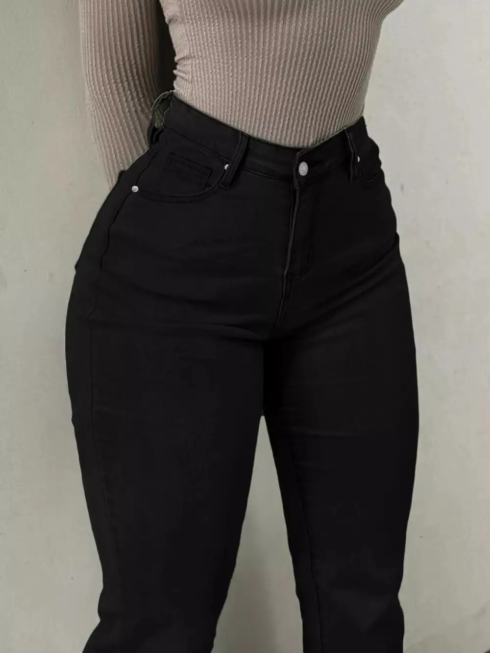 Polished High Waist Flare Leg Denim Jeans