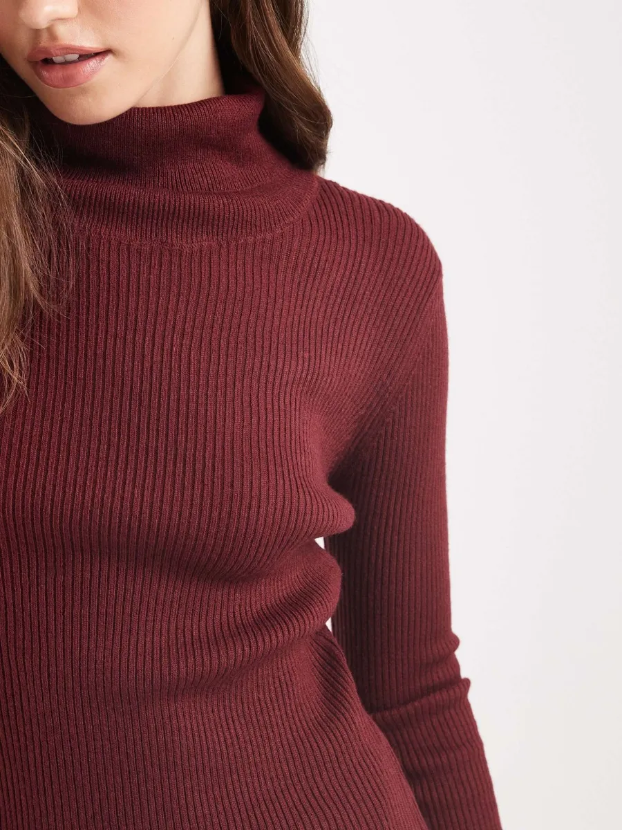 Ribbed Turtleneck Midi Dress