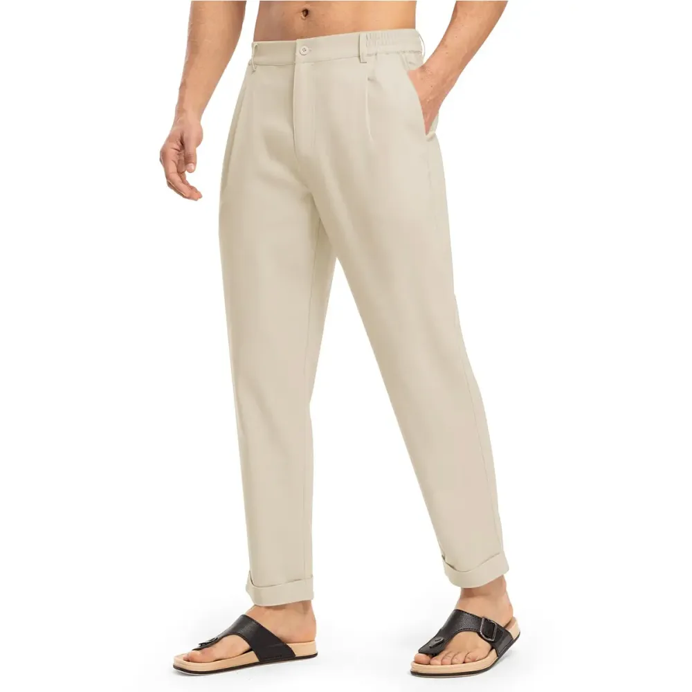 🔥 Men's Slim Fit Cotton Linen Casual Pants | Multi Neutral Earth Tone Colors, Full Size Range All In Stock