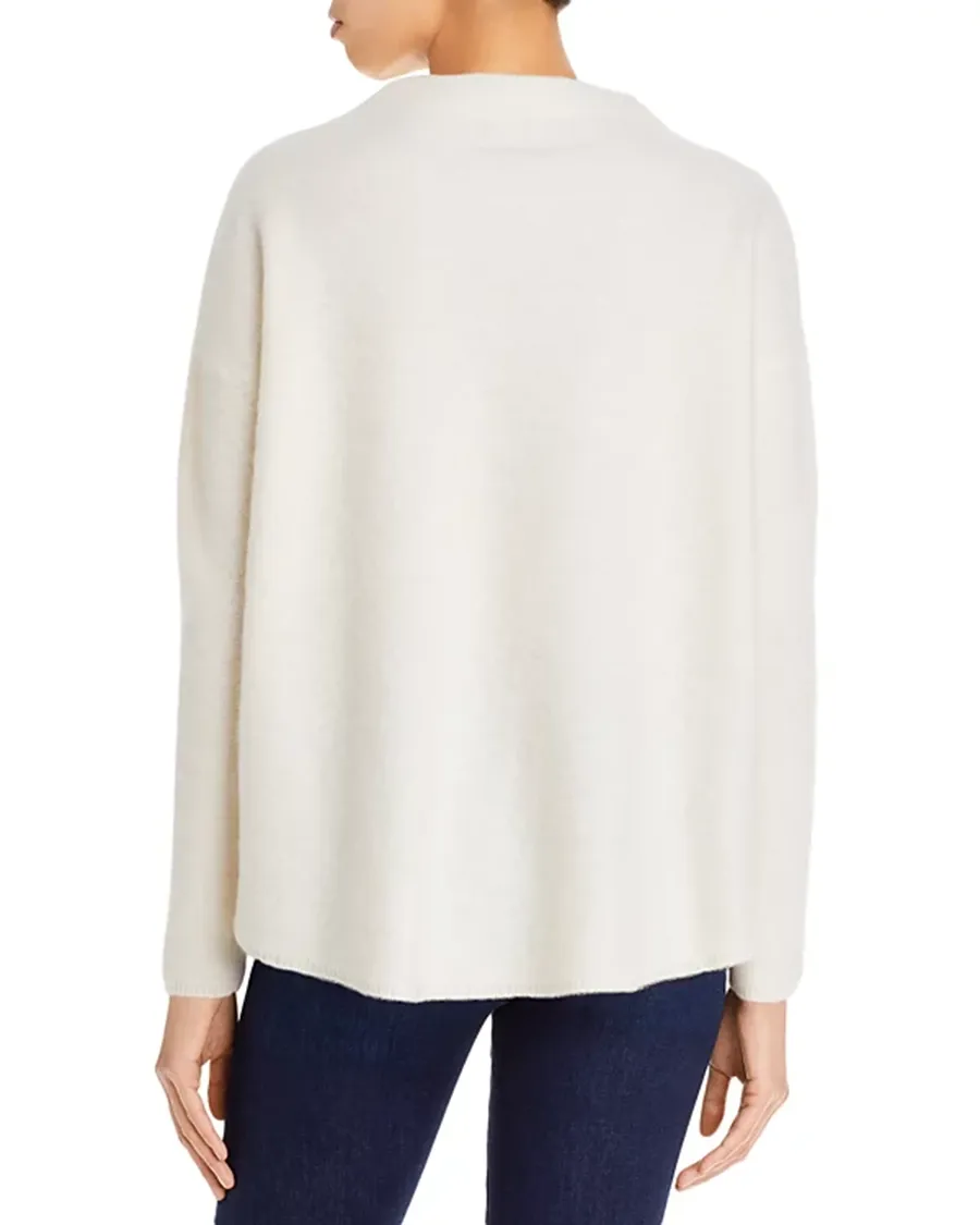 Cashmere Mock Neck Brushed Cashmere Sweater