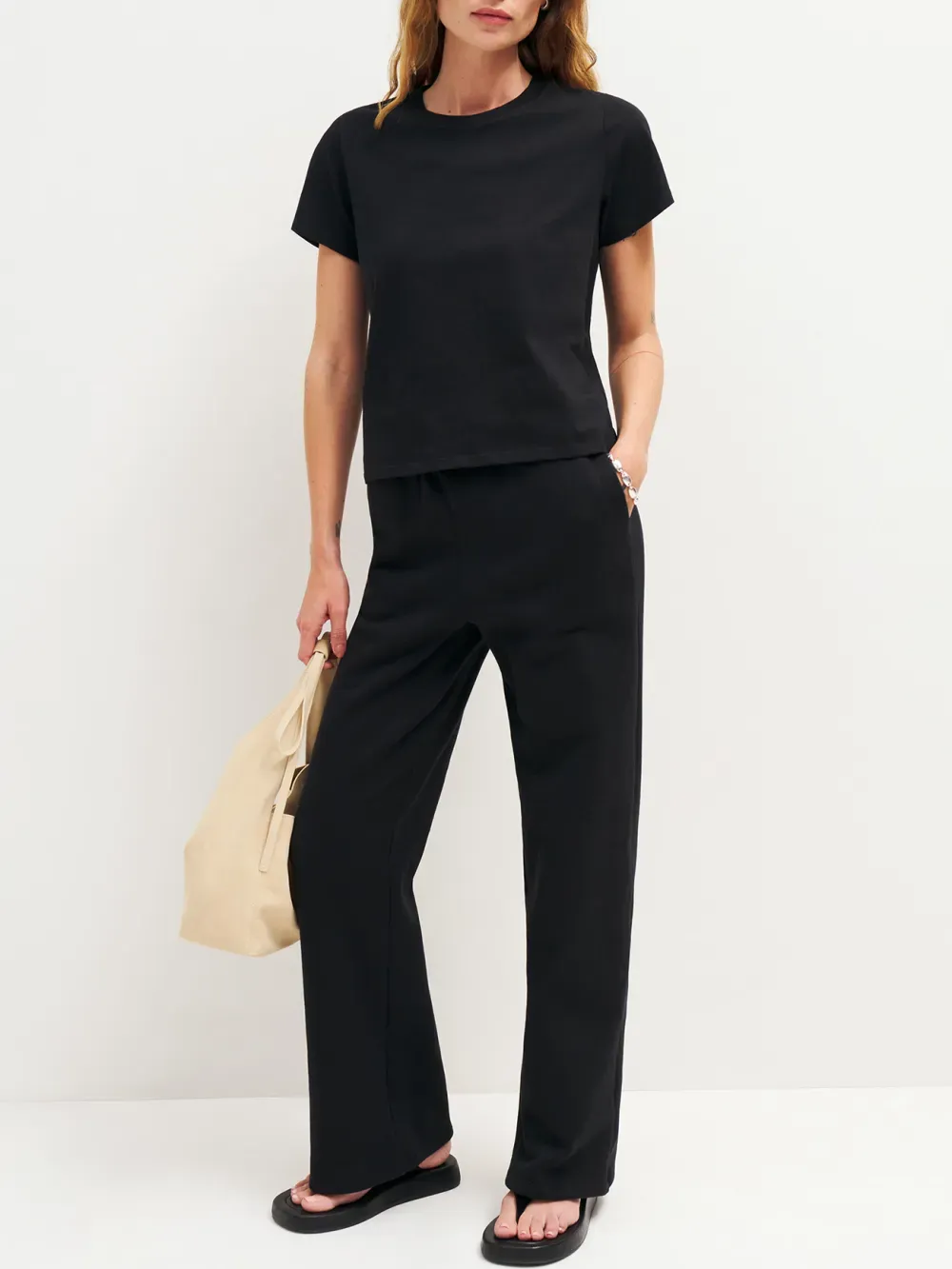 Classic Ribbed Trim Crew Neck T-Shirt