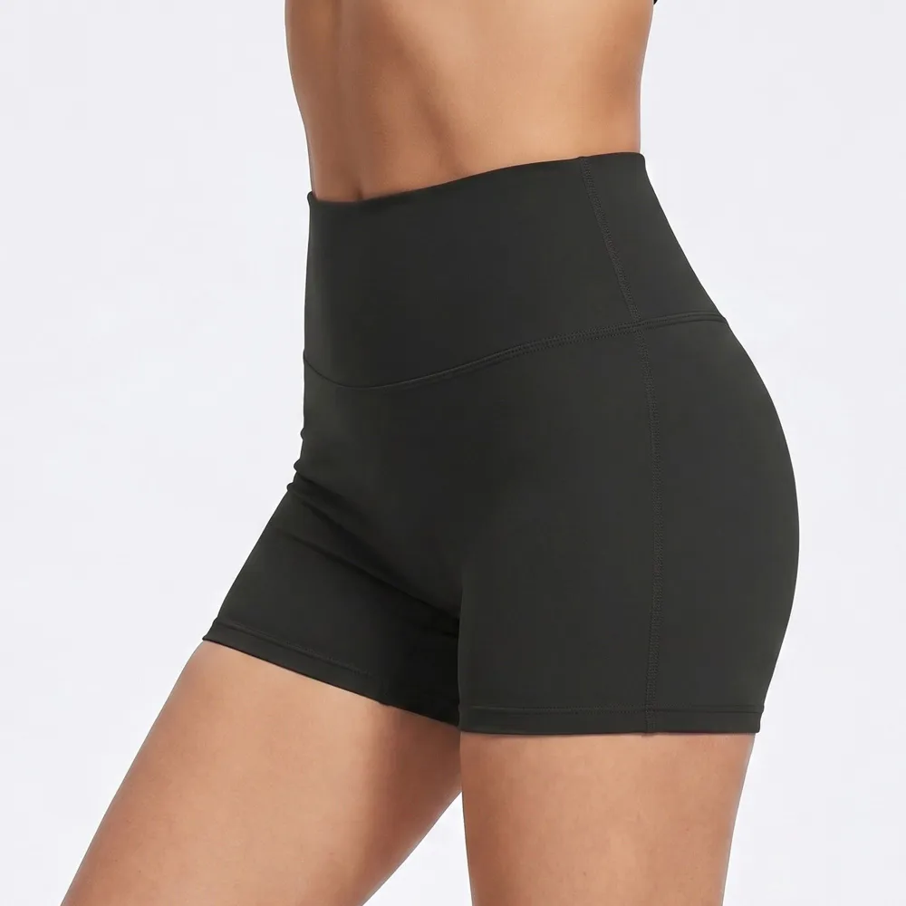 High-Waist Seamless Lace-Detail Casual Shorts