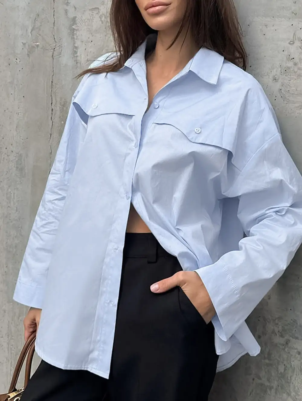 Shirt with Back Slit Blouse