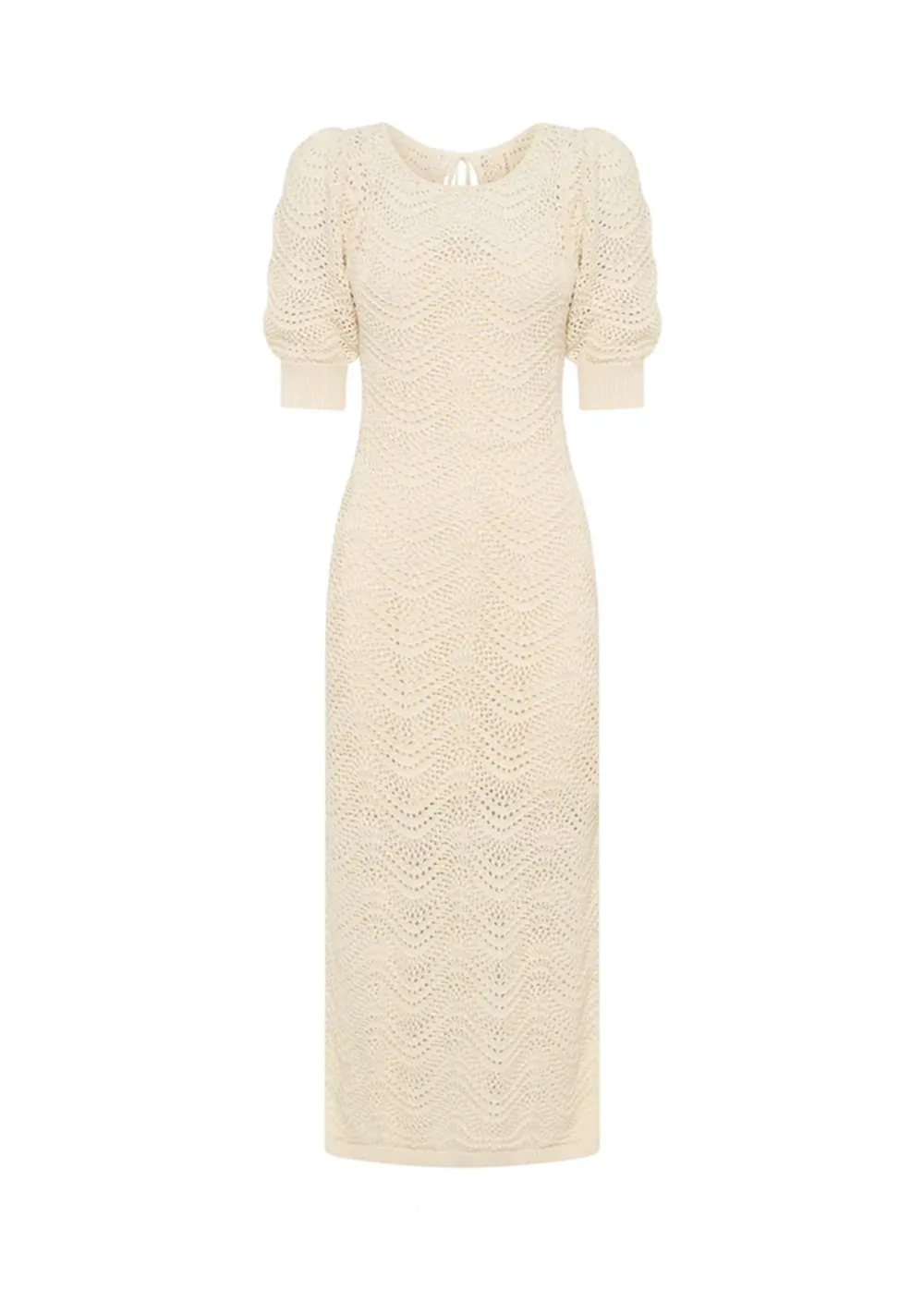 ROUND NECK KNIT MIDI DRESS