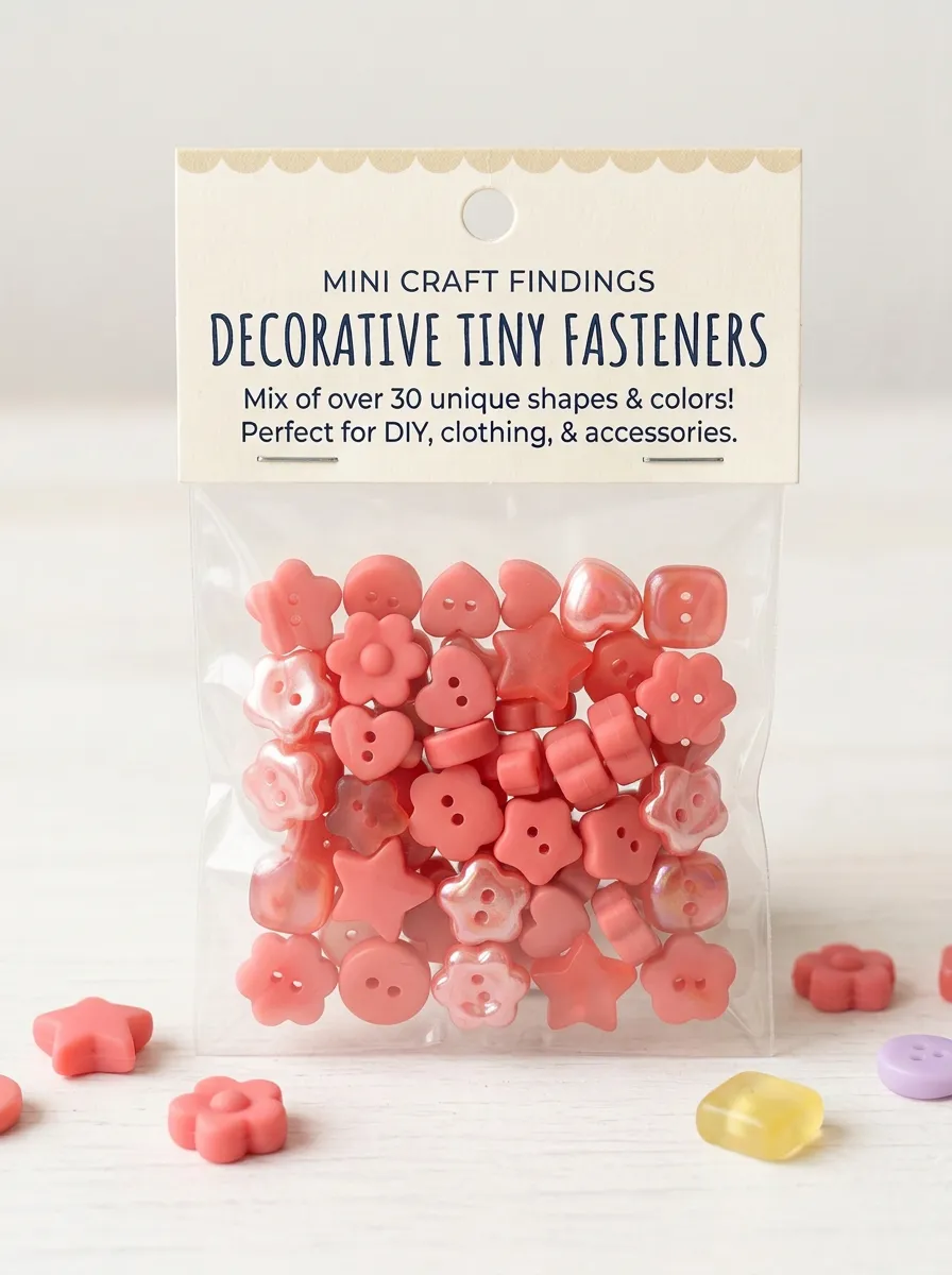 Star And Flower Mini Decorative Fasteners Pack