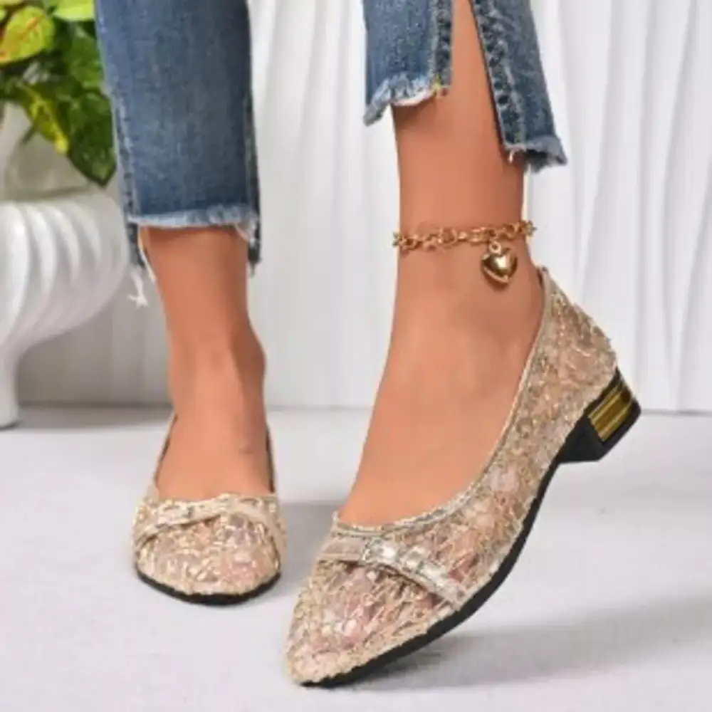 Pointed Toe Block Heel Loafers