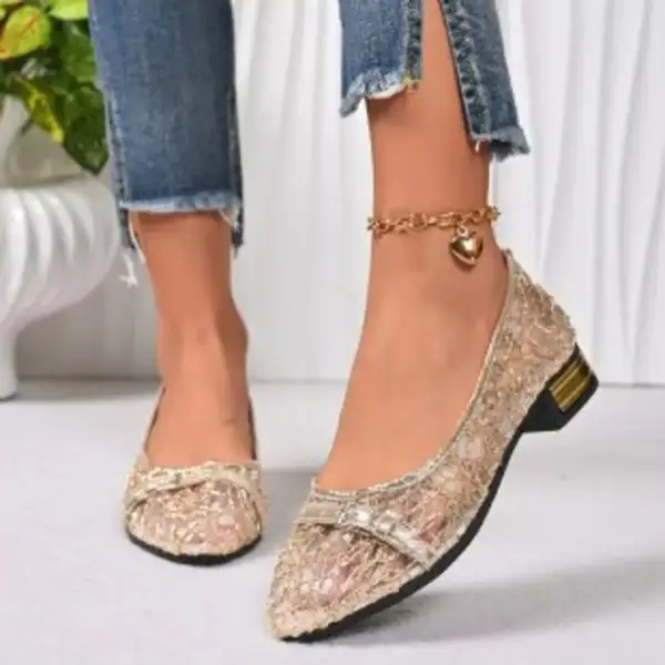 Pointed Toe Block Heel Loafers