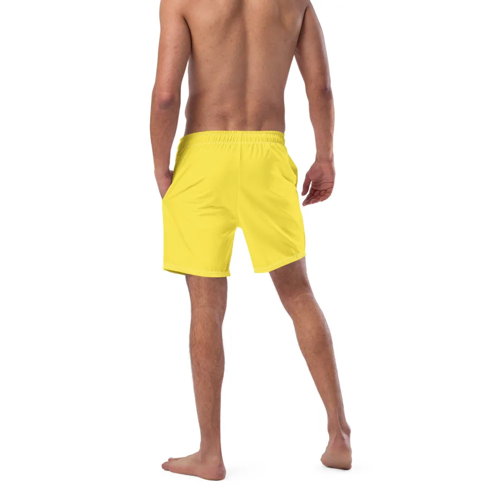 Elastic Waist Floral Print Swim Trunks