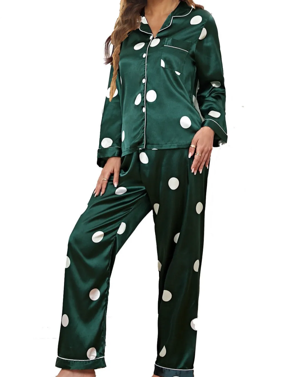 Two Piece Pajama Set with Botanical Designs