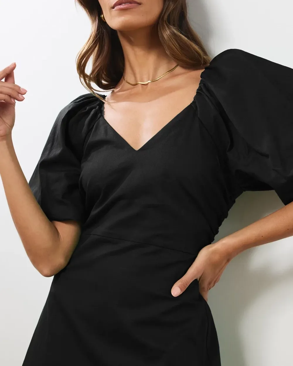 Linen Blend Mini Dress