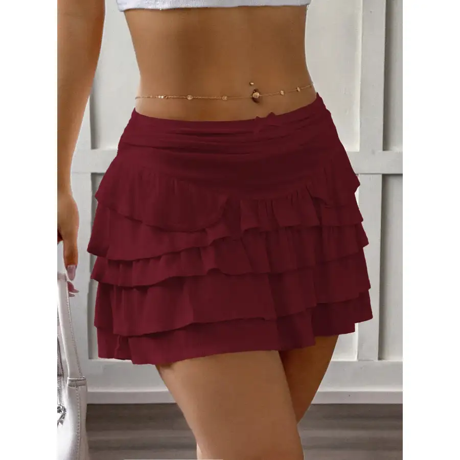 Ruffle Layered Mini Skirt