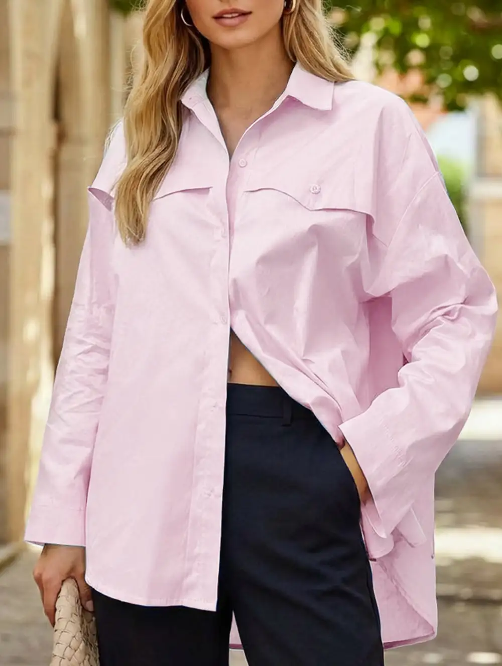 Shirt with Back Slit Blouse