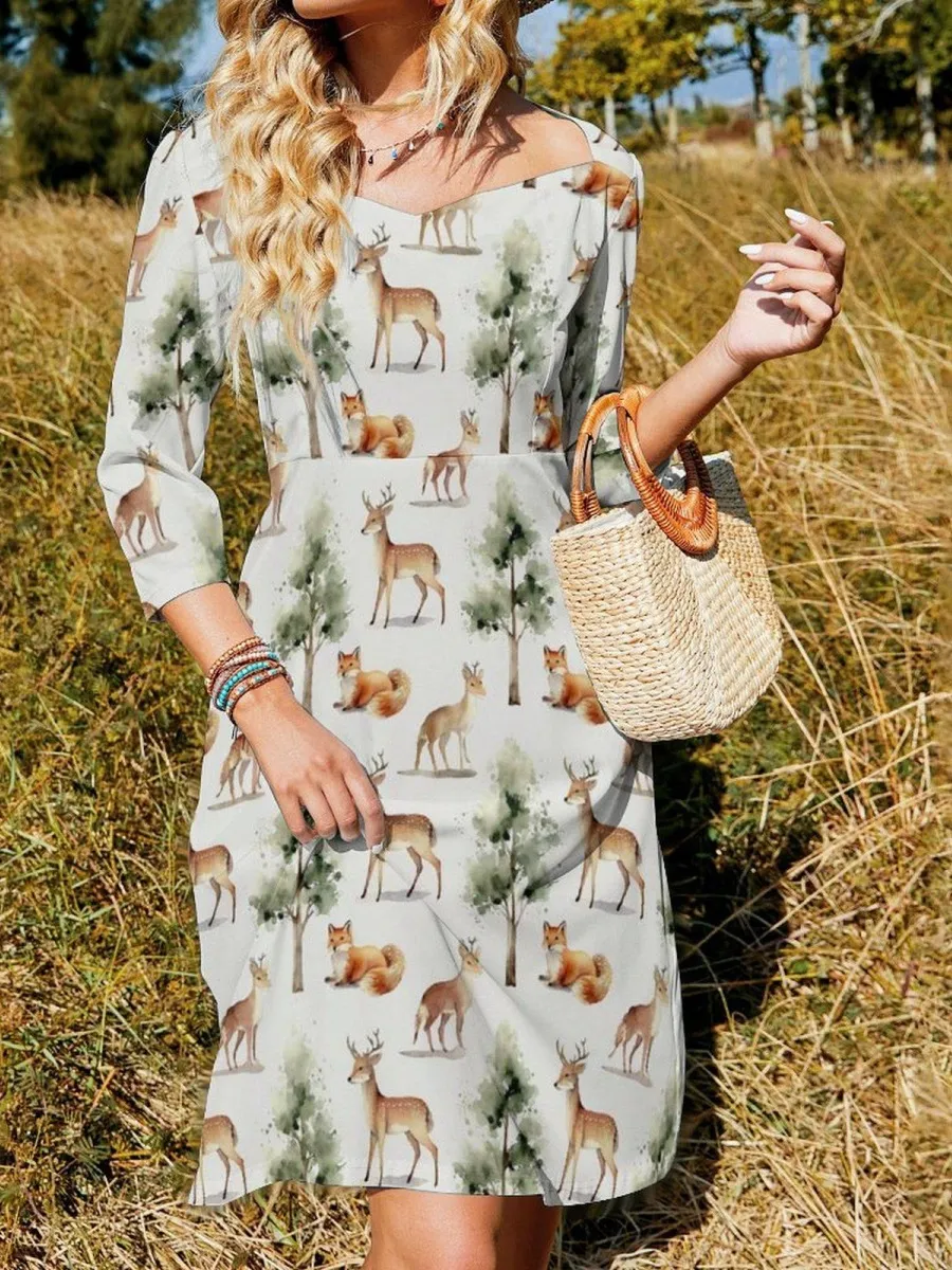 Animal Print Midi Dress