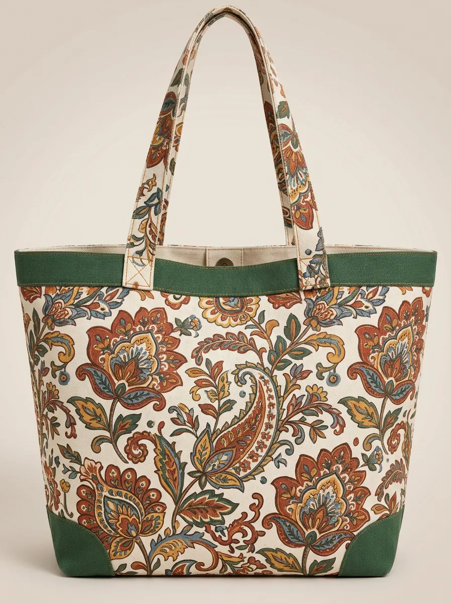 Paisley Print Casual Shoulder Tote