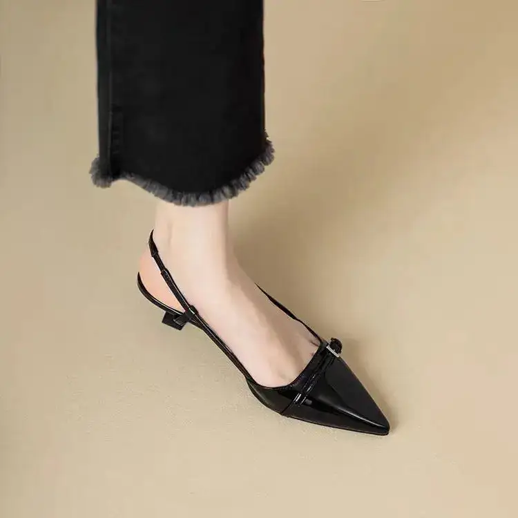 Leather Pointed-Toe Pumps