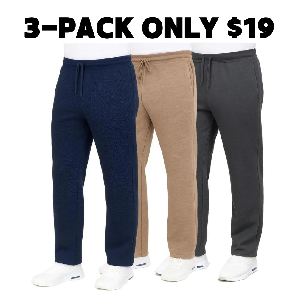 Men's Classic Heavyweight Fleece Sweatpants with Open Bottom