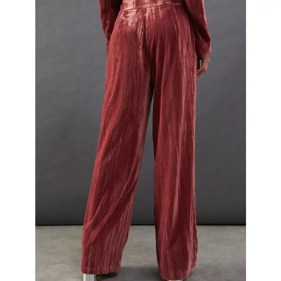Velvet Lapel Collar Blazer and Pants Set