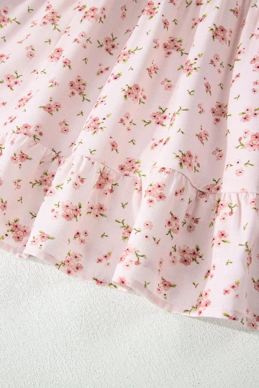 Floral Ruffle Short Sleeve Mini Dress