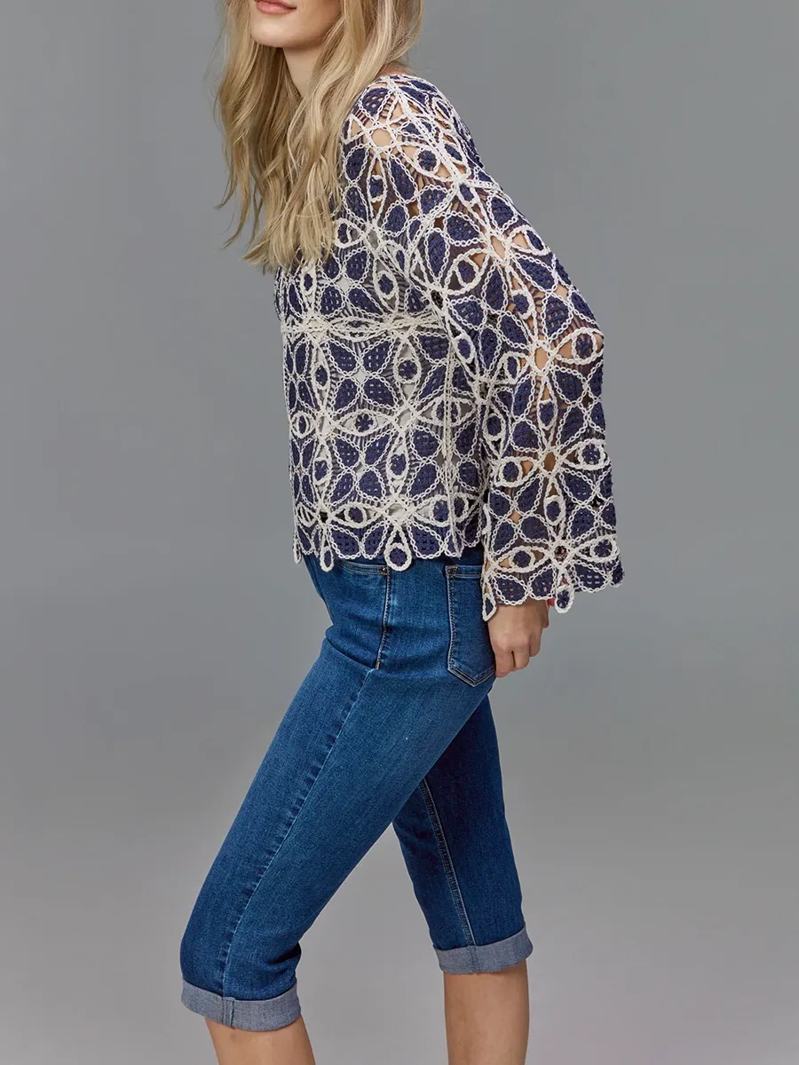 French Style Boat Neck Top for Women