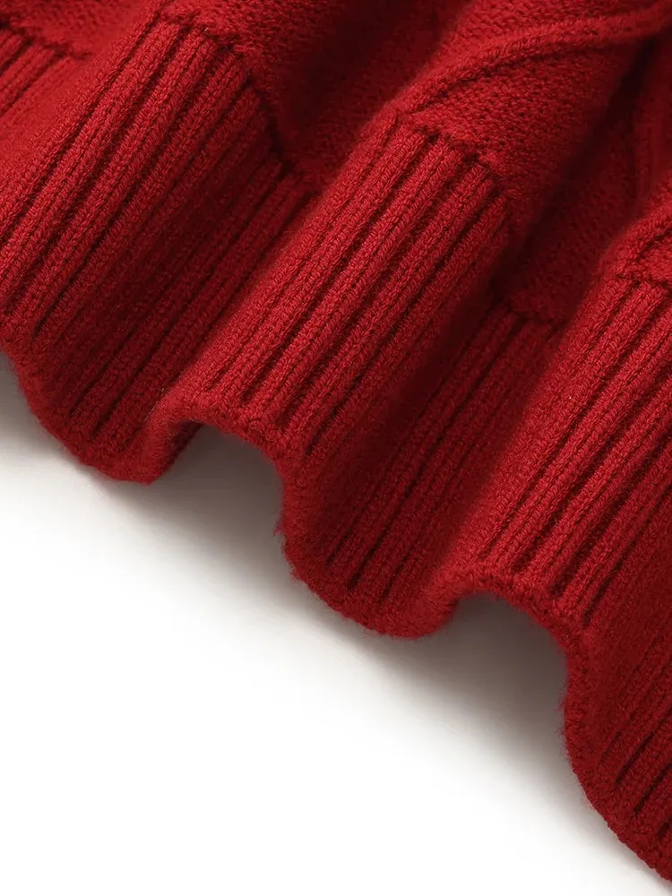 Women's Wool Blend Red Sweater