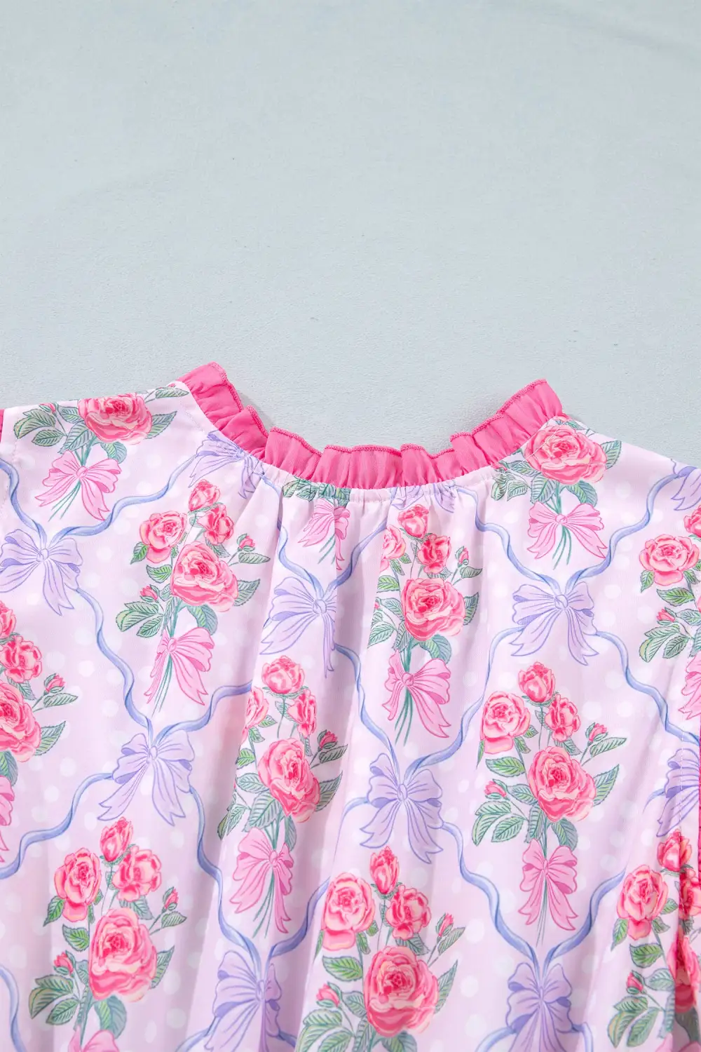 Gathered Detail Floral Ruffle Tiered Dress