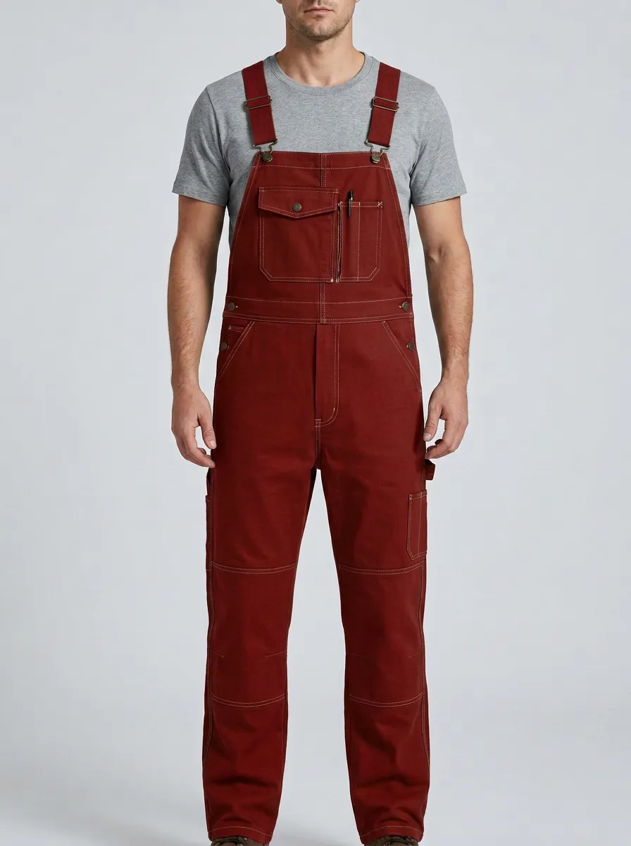 Men's Essential Multi-Pocket Bib Work Overalls