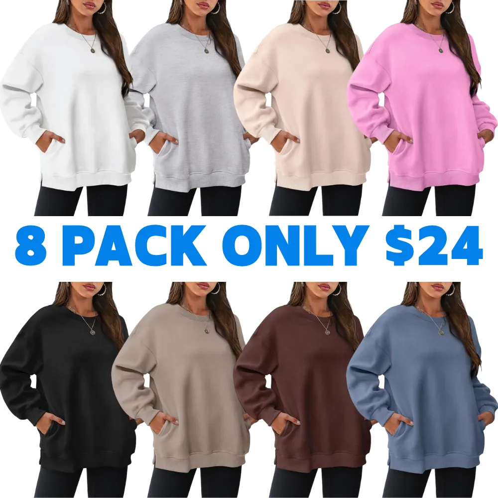 Womens Oversized Sweatshirts Crewneck Long Sleeve