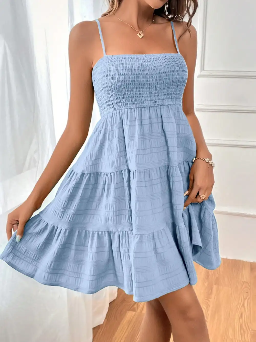 Tiered Sleeveless Mini Dress