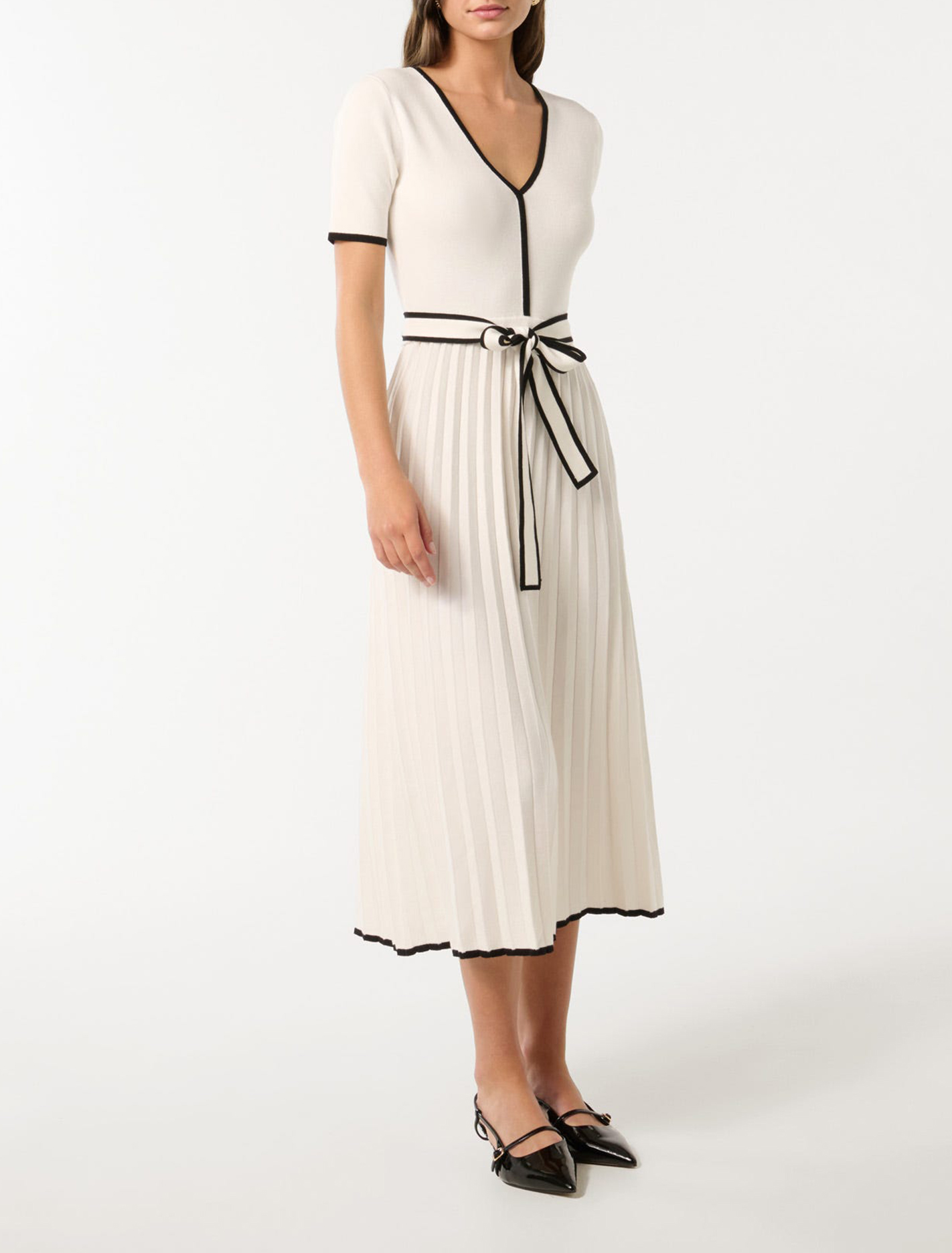 Tipped A Line Midi Dress