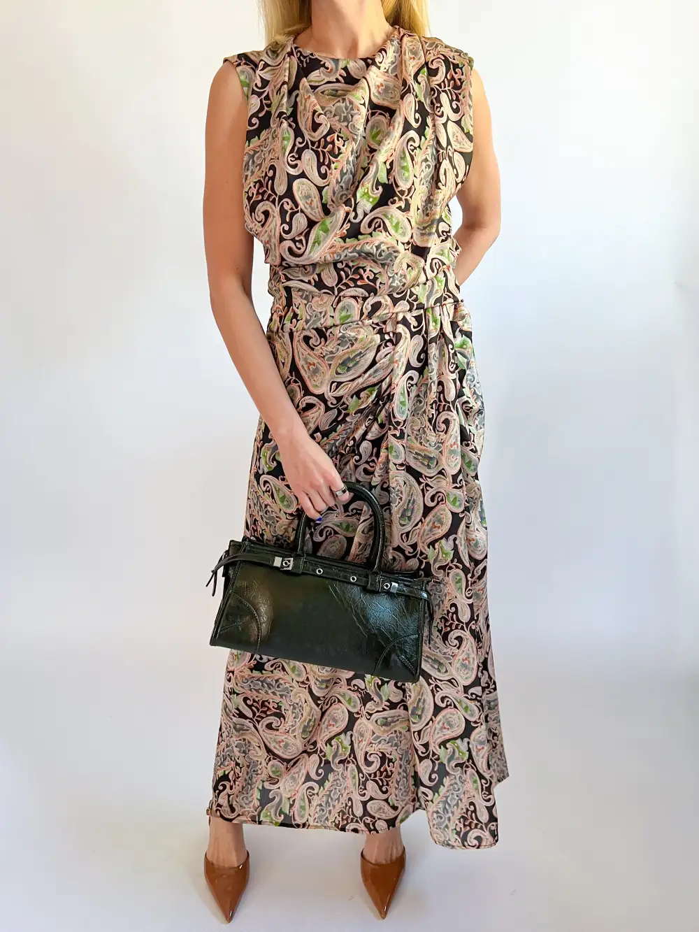Paisley Draped Wrap Skirt