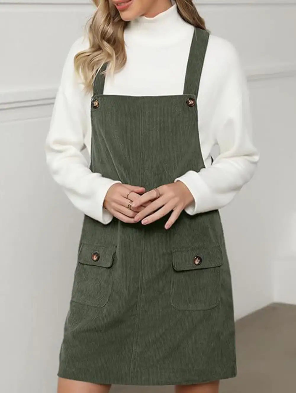 Shoulder Strap Overall Suspender Dress
