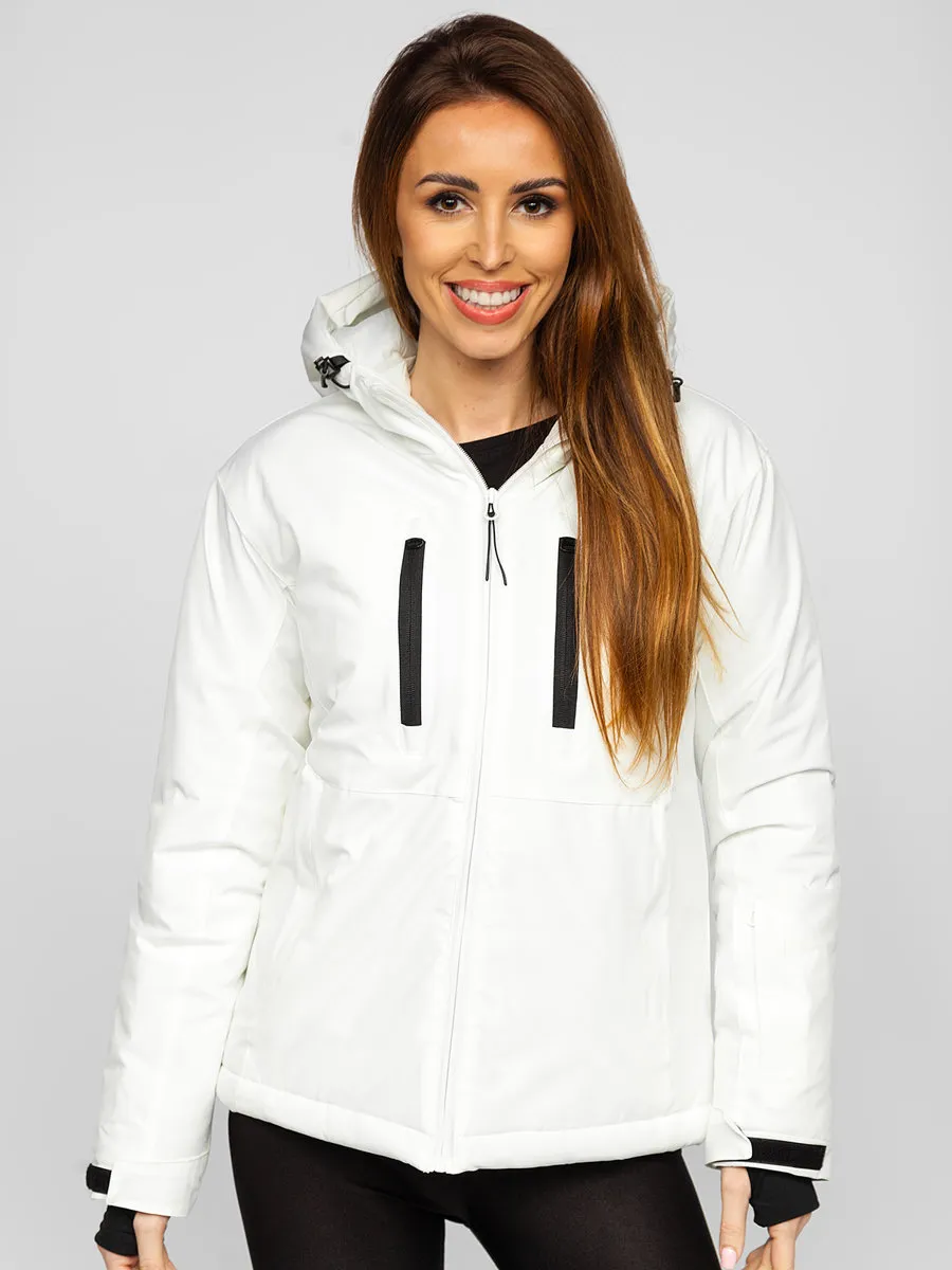 White women's winter ski jacket