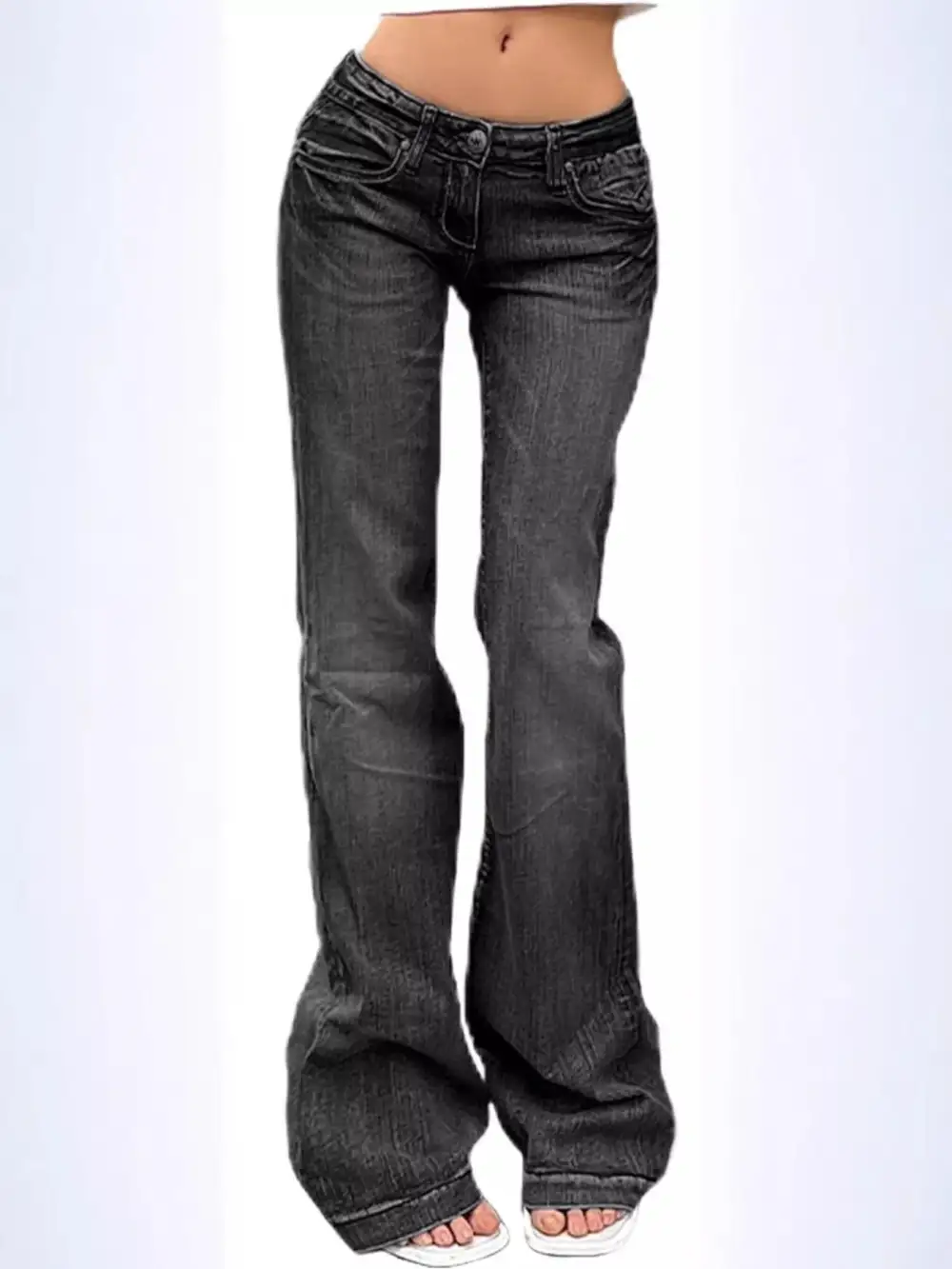Modern Low Rise Flare Leg Denim Jeans