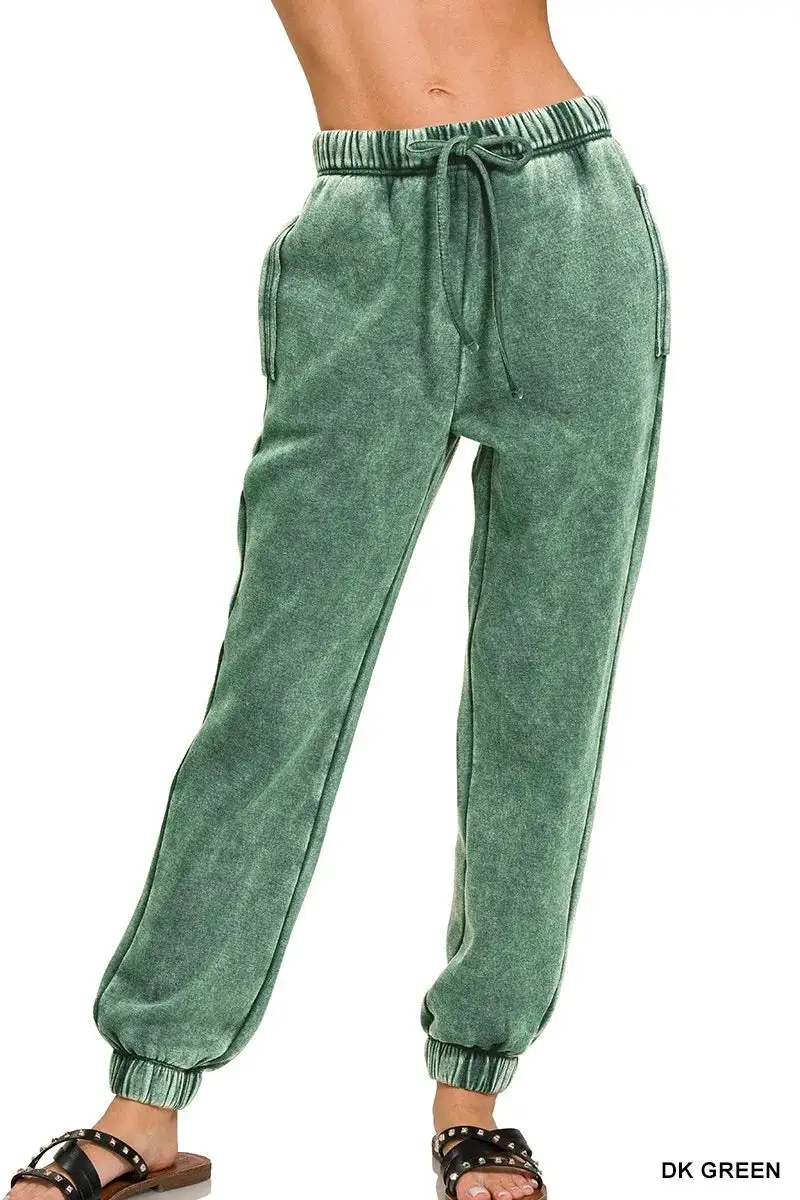 Drawstring Elastic-Waist Pocketed Fleece Sweatpants