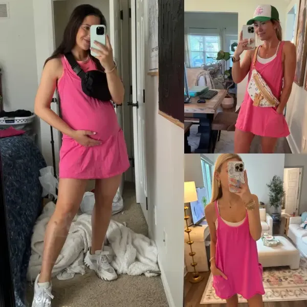 Women's Sporty Sleeveless Mini Built-in Shorts Dress